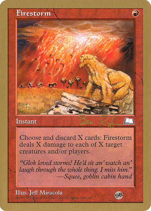 (英)炎の嵐 / Firestorm【WC98】 World Championship Decks 1998 Ben Rubin サイドボード 金枠 No.048