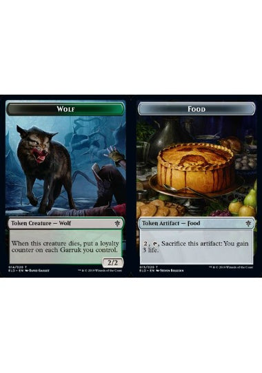 (英)【Foil】狼トークン / Wolf TokenNo.014 - /食物トークン / Food Token【ELD-TOKEN】 No.015