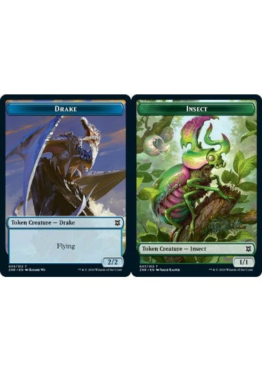 (英)【Foil】ドレイクトークン / Drake TokenNo.005 - 昆虫トークン / Insect Token【ZNR-TOKEN】 No.007