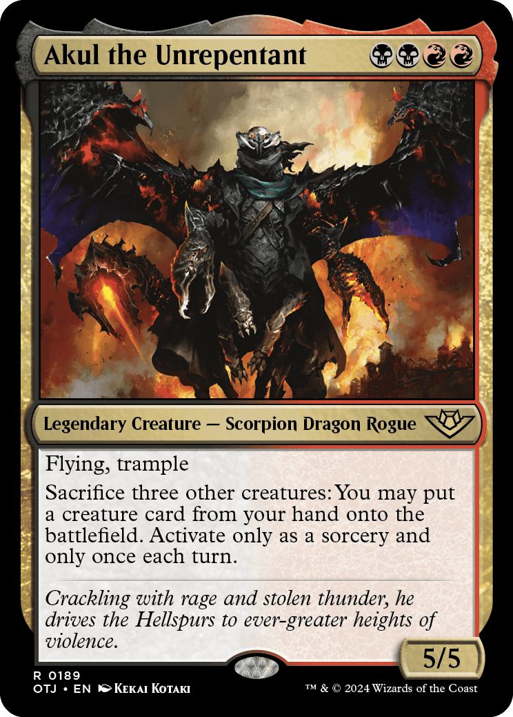 (英)悔悟せぬ者、アクル / Akul the Unrepentant【OTJ】 No.189