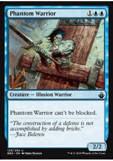 (英)【Foil】幻影の戦士 / Phantom Warrior【BBD】 No.129