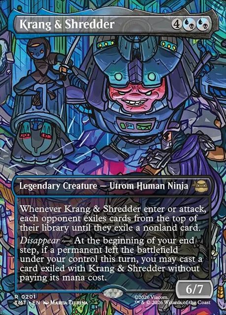 (英)【Foil】クランゲとシュレッダー / Krang & Shredder ★ボーダーレス★(シーン・カード) 【TMT】 No.201