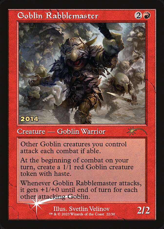 (英)【Foil】ゴブリンの熟練扇動者 / Goblin Rabblemaster【PRM】旧枠 マジック30周年記念プロモ No.102