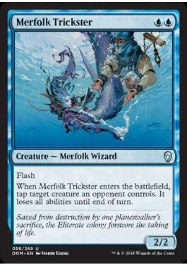 (英)マーフォークのペテン師 / Merfolk Trickster【DOM】 No.056