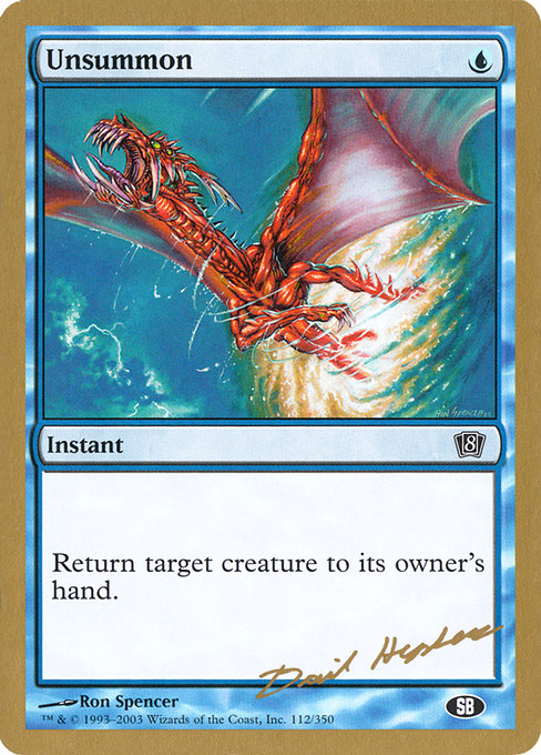 (英)送還 / Unsummon【WC03】 World Championship Decks 2003 David Humpherys サイドボード 金枠 No.030