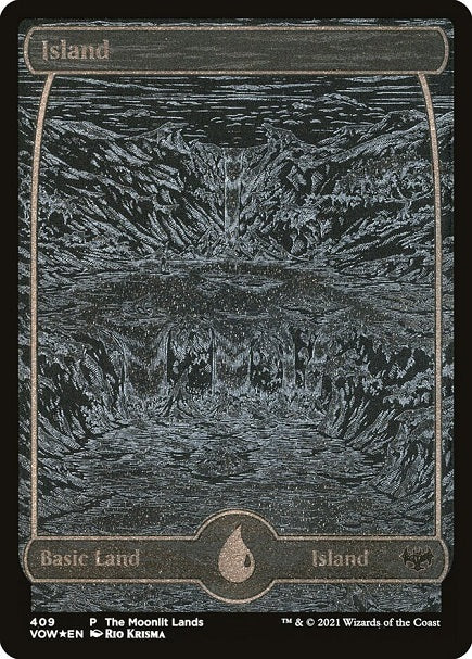 (英)【Foil】島 / Island【VOW】The Moonlit Lands No.409
