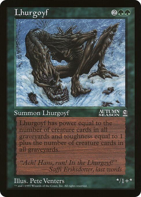 (英)ルアゴイフ / Lhurgoyf【PRM】 アリーナプロモ 【Oversized Card】 BIG-PRM-035 ※トーナメントで使用することはできません。