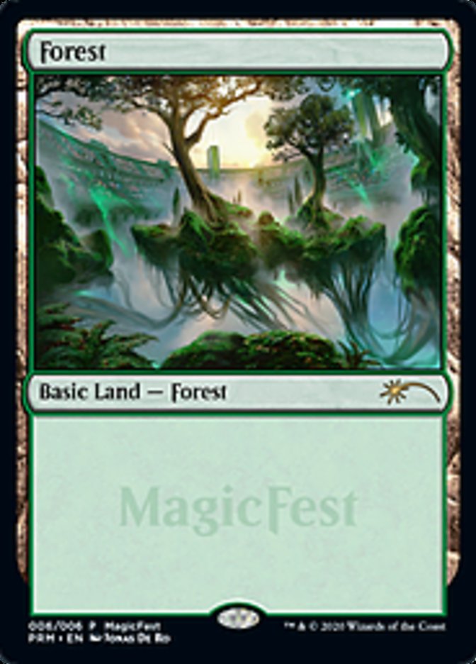 (英)【Foil】森 / Forest【PRM】2020年 マジックフェストプロモ No.100