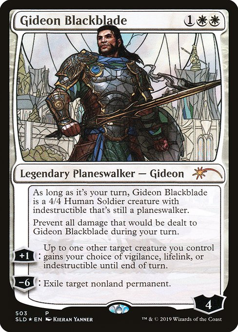 (英)【Foil】黒き剣のギデオン / Gideon Blackblade【SLD】Stained-Glass Planeswalkers No.503