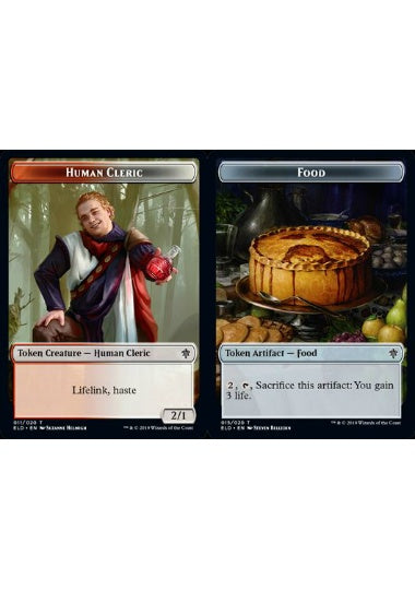 (英)【Foil】人間・クレリックトークン / Human Cleric TokenNo.011 - 食物トークン / Food Token【ELD-TOKEN】 No.015