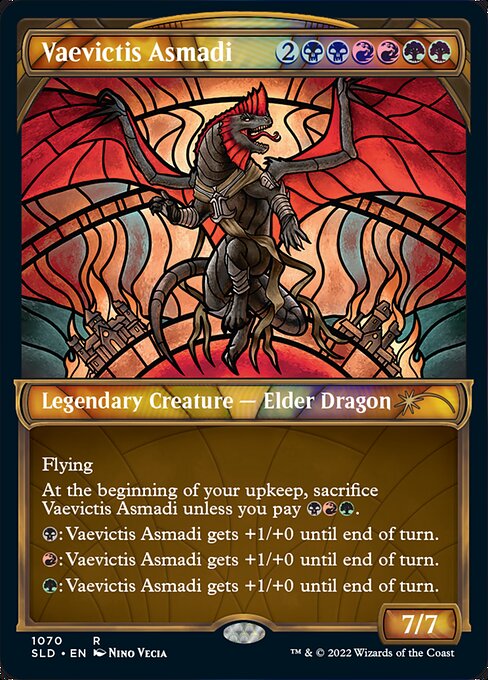 (英)【テクスチャーFoil】暴虐の覇王アスマディ / Vaevictis Asmadi【SLD】 Showcase: Dominaria United Textured Foil Edition No.1070
