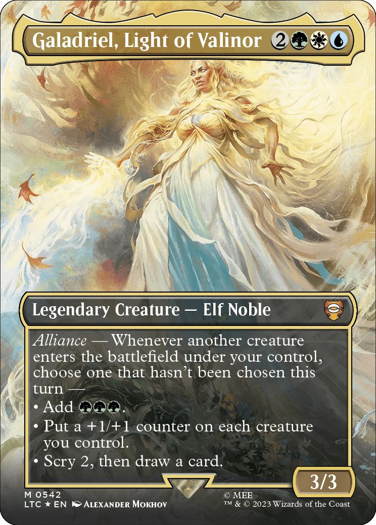 (英)【Surge-Foil】Galadriel, Light of Valinor ★ボーダーレス★(シーン・カード) 【LTC】 No.542