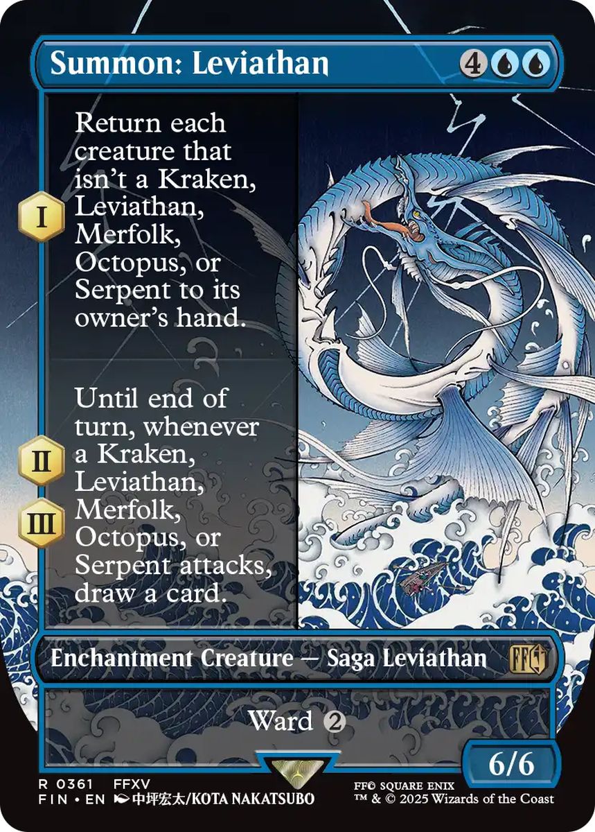 (英)【Foil】召喚：リヴァイアサン / Summon: Leviathan ★ボーダーレス★(木版画) 【FIN】 No.361
