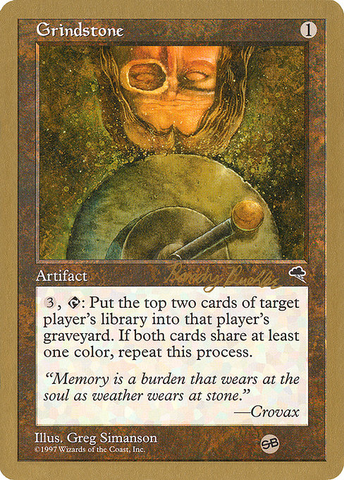 (英)丸砥石 / Grindstone【WC98】 World Championship Decks 1998 Randy Buehler サイドボード 金枠 No.076