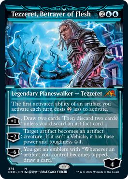 (英)【Foil】肉体の裏切者、テゼレット / Tezzeret, Betrayer of Flesh ★ショーケース枠★(淡光フレーム・カード) 【NEO】ドラフト(セット)・ブースター版 No.376