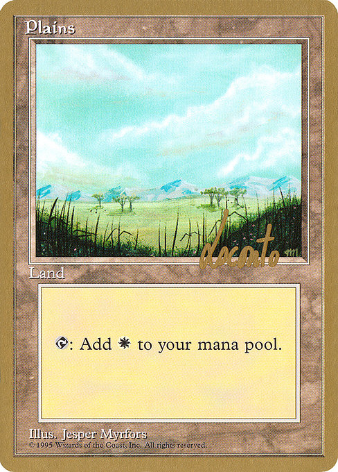 (英)平地 / Plains【PTC】 (Little Trees) ProTour NewYork Decks 1996 Michael Loconto 金枠 No.266