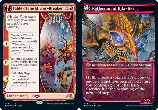 (英)鏡割りの寓話 / Fable of the Mirror-Breaker - キキジキの鏡像 / Reflection of Kiki-Jiki ★ショーケース枠★(淡光フレーム・カード) 【NEO】 No.357