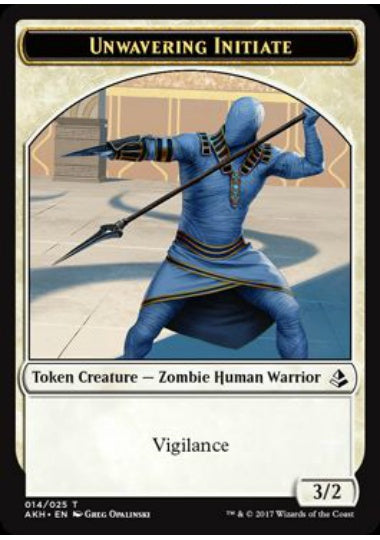 (英)断固たる修練者トークン / Unwavering Initiate Token【AKH-TOKEN】 No.014