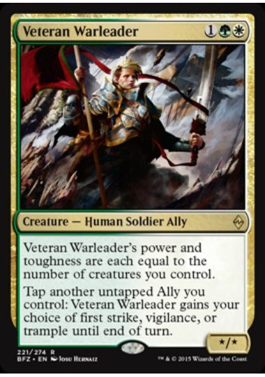 (英)【Foil】古参の戦導者 / Veteran Warleader【BFZ】 No.221