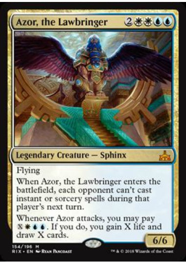 (英)【Foil】法をもたらす者、アゾール / Azor, the Lawbringer【RIX】 No.154