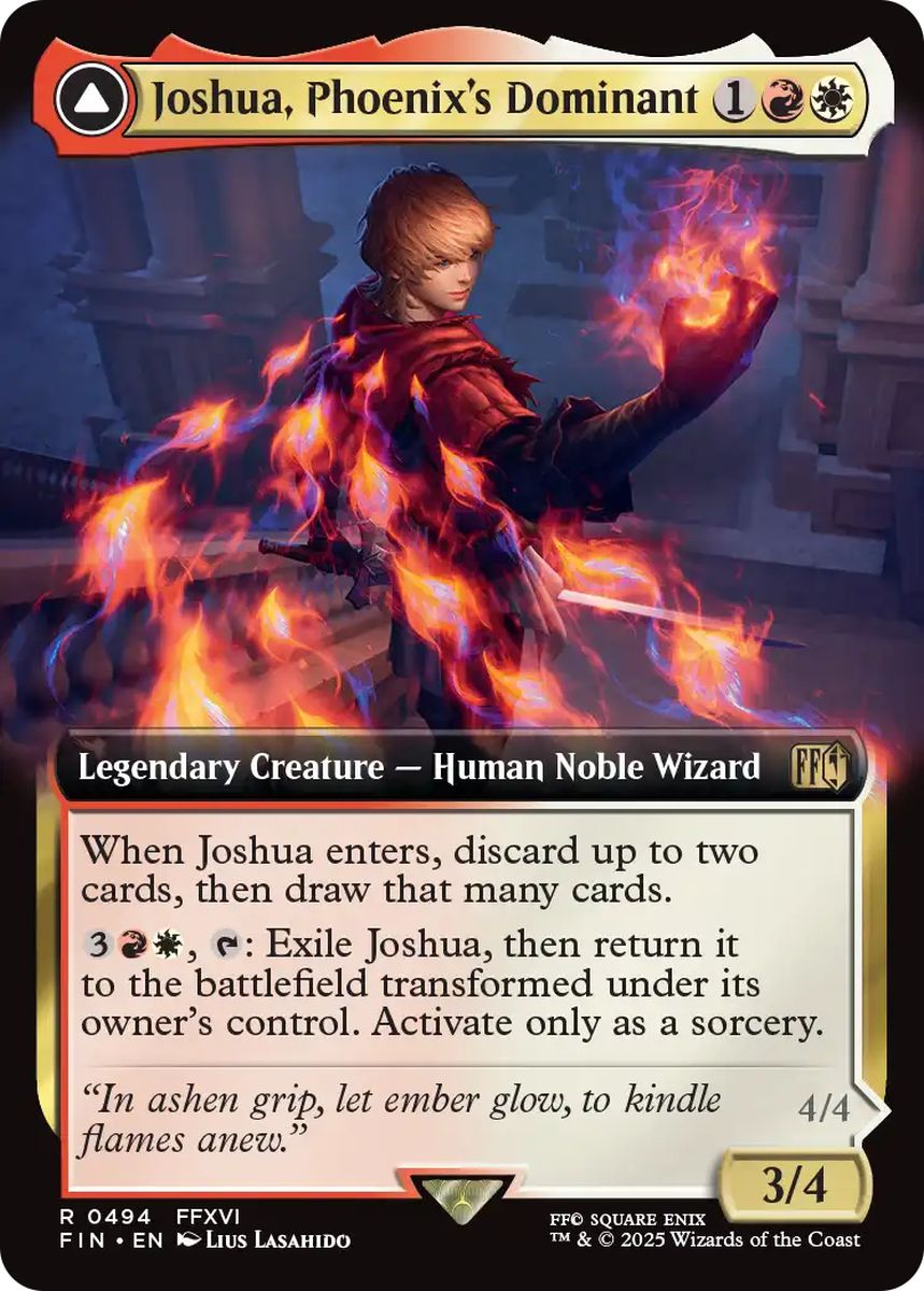 (英)【Foil】フェニックスのドミナント、ジョシュア / Joshua, Phoenix's Dominant - 火の召喚獣、フェニックス / Phoenix, Warden of Fire ★拡張枠★ 【FIN】 No.494