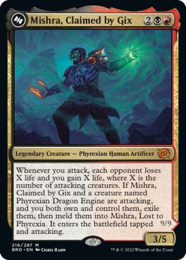 (英)【Foil】ギックスに拾われし者、ミシュラ / Mishra, Claimed by Gix - ファイレクシアに下りし者、ミシュラ / Mishra, Lost to Phyrexia【BRO】 No.216