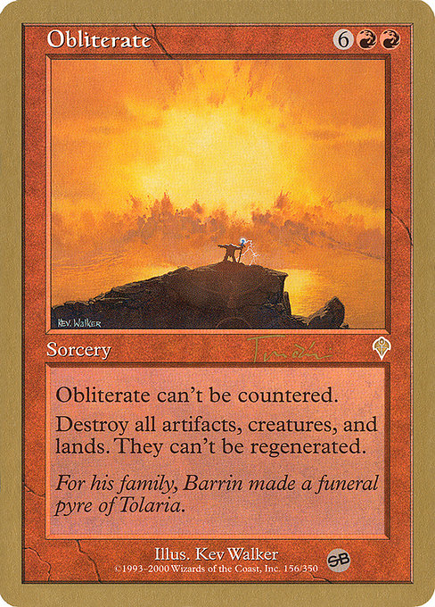 (英)抹消 / Obliterate【WC01】 World Championship Decks 2001 Jan Tomcani サイドボード 金枠 No.046