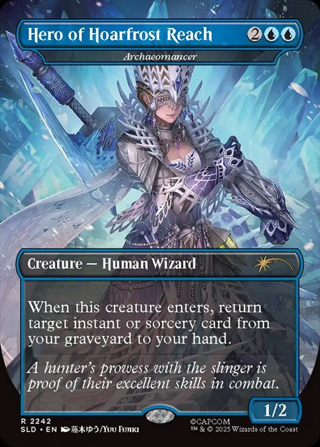 (英)【Foil】狙い撃つ壮麗のハンター - Hero of Hoarfrost Reach[古術師 / Archaeomancer]【SLD】 Secret Lair x Monster Hunter: The Hunters No.2242