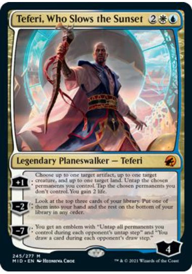 (英)【Foil】日没を遅らせる者、テフェリー / Teferi, Who Slows the Sunset【MID】 No.245