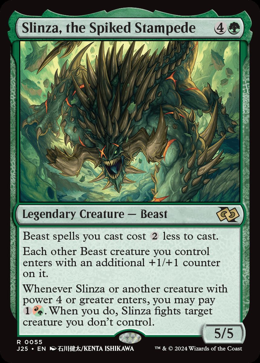(英)棘持つ暴走者、スリンザ / Slinza, the Spiked Stampede【J25】 No.055