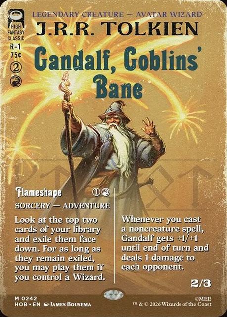 (英)【Foil】ゴブリンの災い、ガンダルフ - 炎形成 / Gandalf, Goblins' Bane - Flameshape ★ショーケース枠★(「ブックカバー・カード」) 【HOB】 No.242