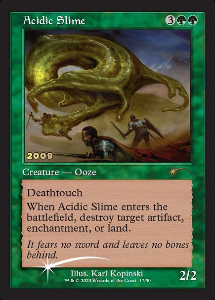 (英)【Foil】酸のスライム / Acidic Slime【PRM】旧枠 マジック30周年記念プロモ No.101