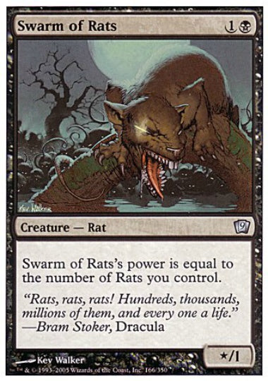 (英)【Foil】ネズミの大群 / Swarm of Rats【9ED】 No.166