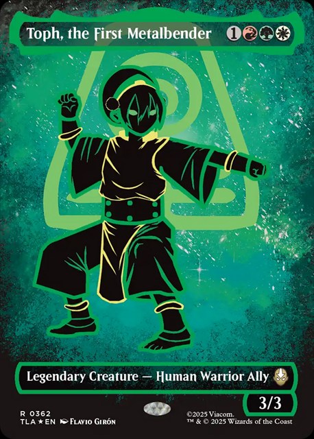 (英)【Neon Ink Foil】最初の金属のベンダー、トフ / Toph, the First Metalbender ★テキストレス★(「バトルポーズ」カード) 【TLA】 No.362