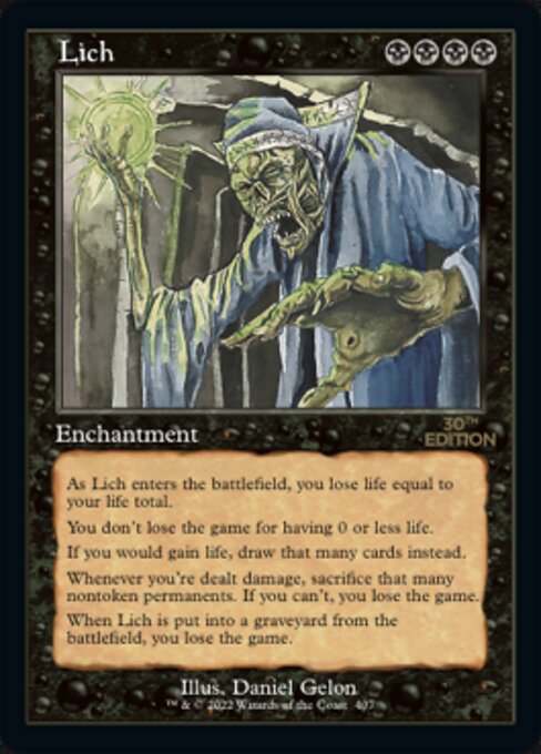 (英)Lich【30A】 旧枠加工カード No.407 ※トーナメントで使用することはできません。