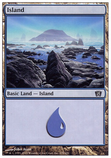 (英)【Foil】島 / Island【8ED】 No.335