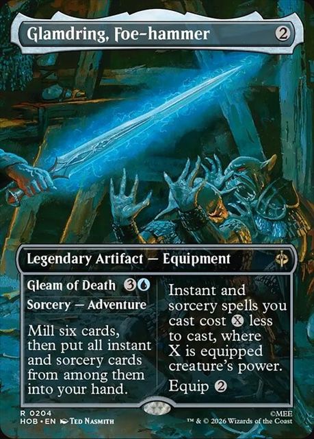 (英)【Foil】敵砕き、グラムドリング - 死の輝き / Glamdring, Foe-hammer - Gleam of Death ★ボーダーレス★(「シーン・カード」) 【HOB】 No.204