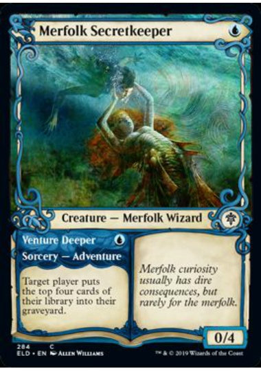 (英)マーフォークの秘守り / Merfolk Secretkeeper - 深みへの冒険 / Venture Deeper ★ショーケース枠★ 【ELD】 No.284
