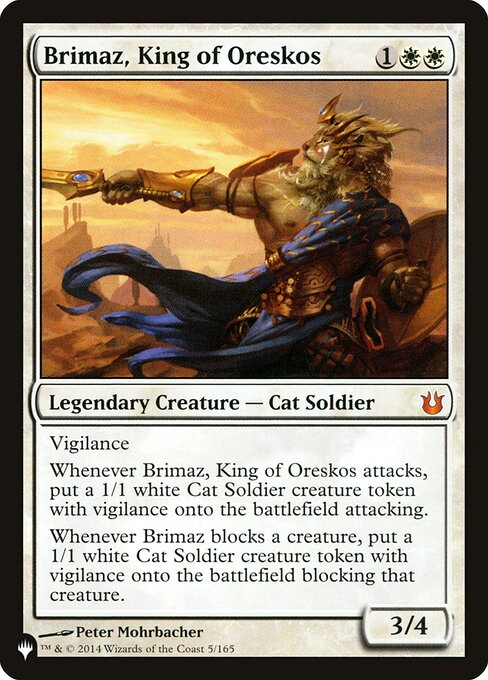 (英)オレスコスの王、ブリマーズ / Brimaz, King of Oreskos【SLD-C24】 Secret Lair Commander Deck: Raining Cats and Dogs No.002