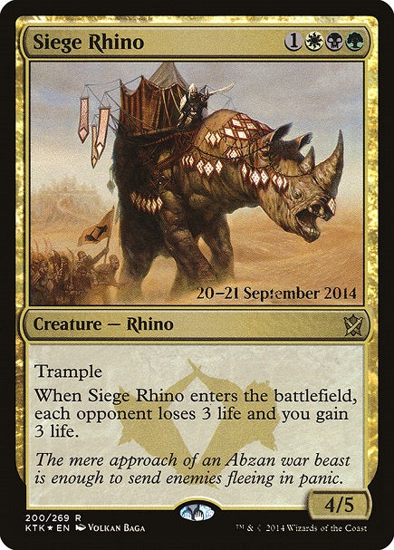 (英)【Foil】包囲サイ / Siege Rhino【KTK】プレリリースプロモ No.200