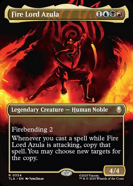 (英)【Foil】火の王アズーラ / Fire Lord Azula ★ボーダーレス★(「バトルポーズ」カード) 【TLA】 No.334