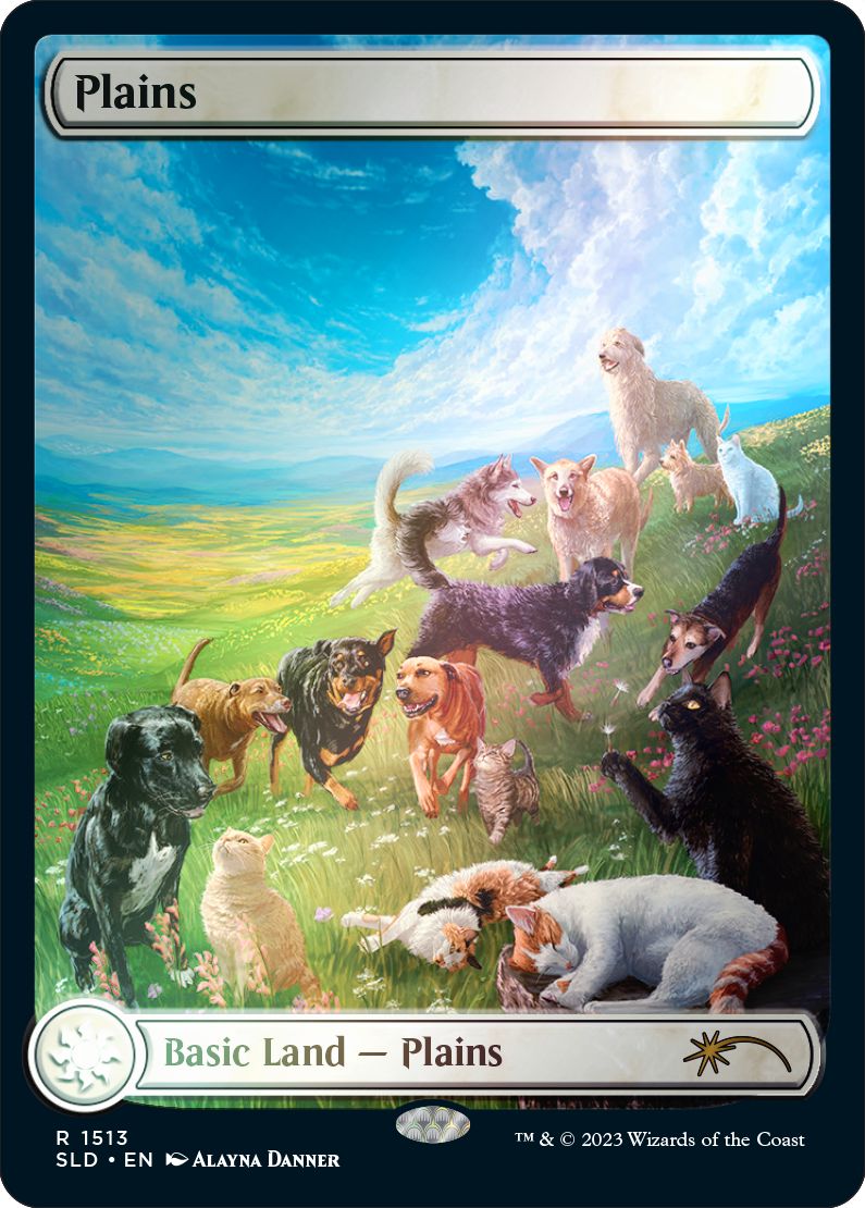 (英)【Foil】平地 / Plains【SLD】Secret Lair Commander Deck: Raining Cats and Dogs No.1513