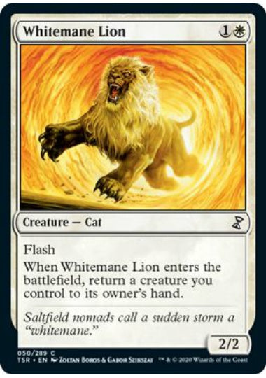 (英)【Foil】白たてがみのライオン / Whitemane Lion【TSR】 No.050