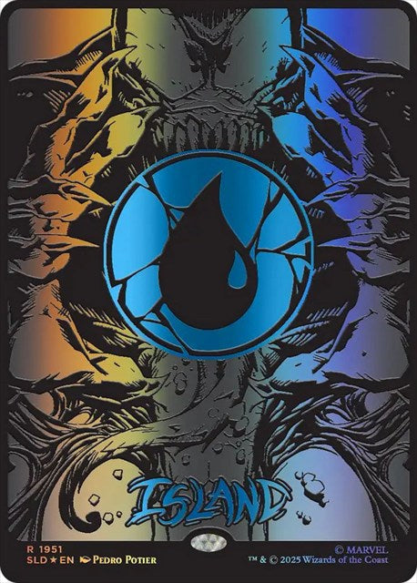 (英)【Raised-Foil】島 / Island【SLD】 Secret Lair x Marvel's Spider-Man: Mana Symbiote No.1951