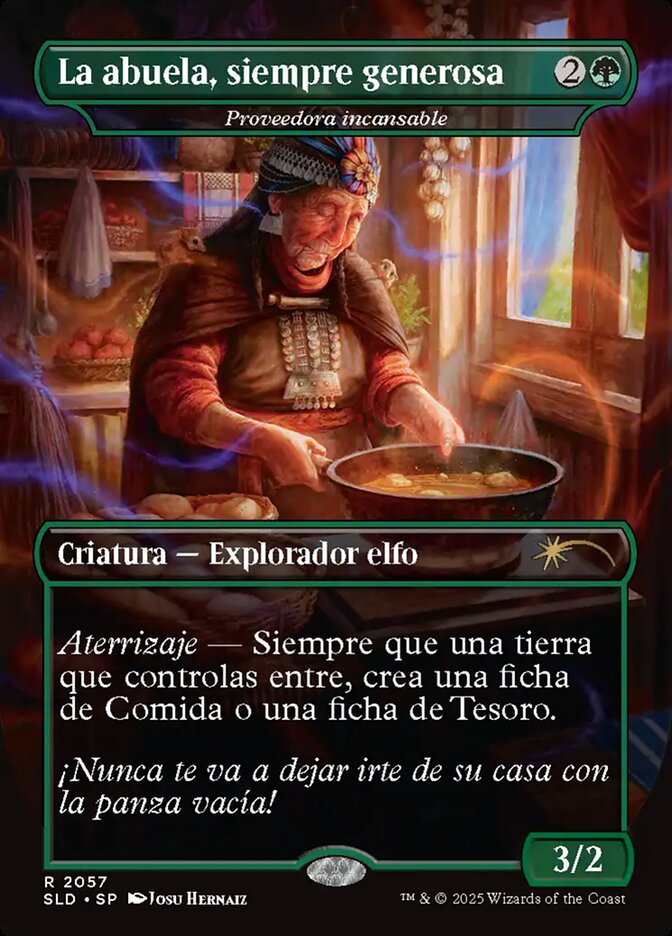 (スペイン語)【Foil】La abuela, siempre generosa[Proveedora incansable / Tireless Provisioner]【SLD】 Secret Lair Presents: Nuestra Magia No.2057