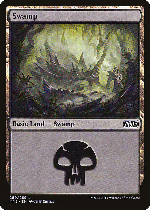 (英)【Foil】沼 / Swamp【M15】 No.259