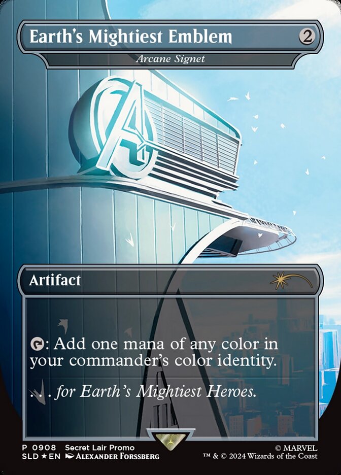 (英)【Foil】Earth's Mightiest Emblem[秘儀の印鑑 / Arcane Signet]【SLD】 No.908