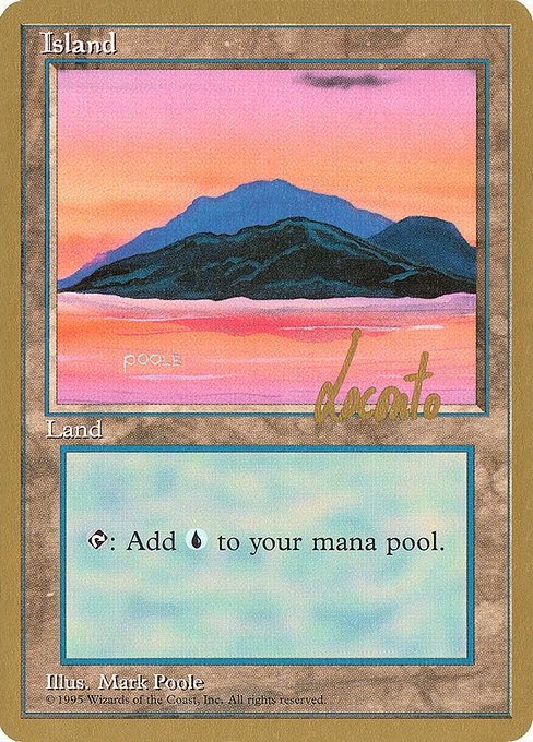 (英)島 / Island【PTC】 (Red) ProTour NewYork Decks 1996 Michael Loconto 金枠 No.285
