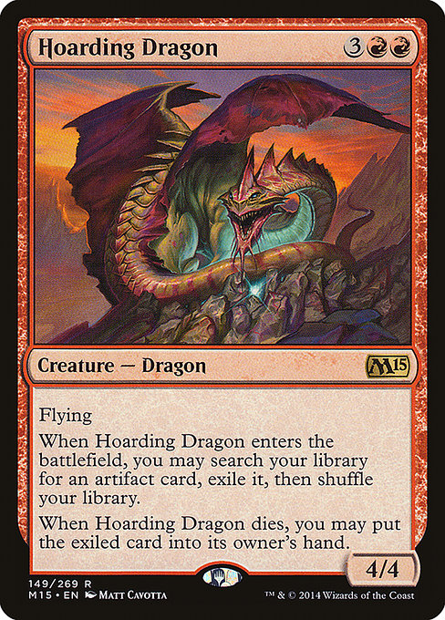 (英)【Foil】溜め込むドラゴン / Hoarding Dragon【M15】 No.149