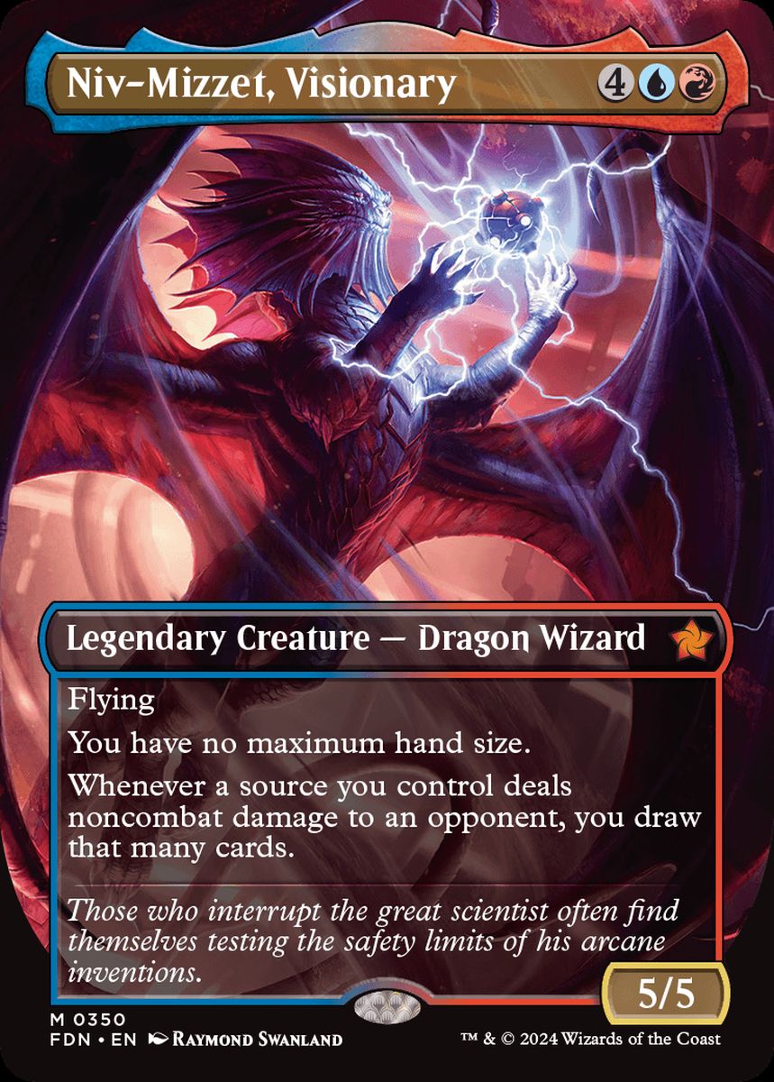 (英)【Foil】先見者、ニヴ＝ミゼット / Niv-Mizzet, Visionary ★ボーダーレス★ 【FDN】 No.350